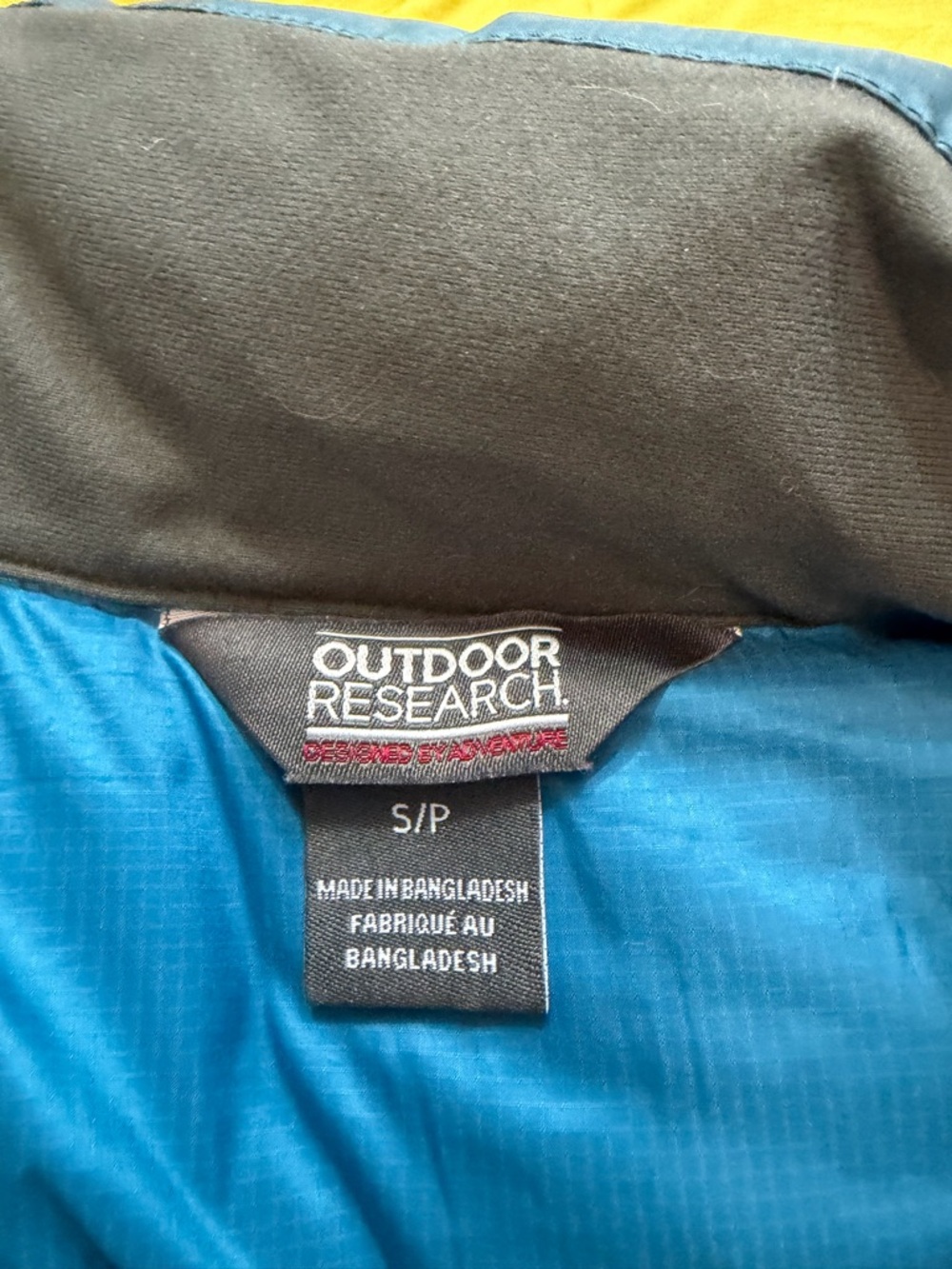 Outdoor Research Puffer Vest in Mustard and Teal - Picture 8 of 9